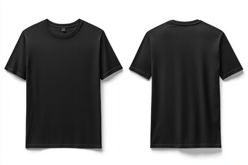 Black Tshirt Mockup Front and Back Isolated created with Generative AI