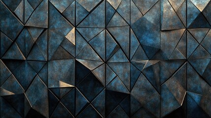 Abstract geometric wall design with textured patterns.