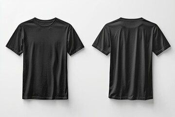 Black Tshirt Mockup Front and Back Isolated created with Generative AI