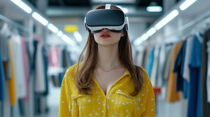 immersive virtual reality shopping store customers can virtually try on products before buying. ai g