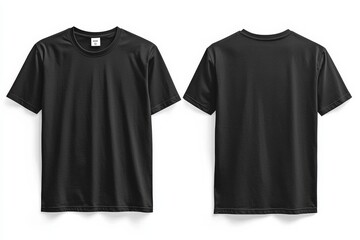 Black Tshirt Mockup Front and Back Isolated created with Generative AI