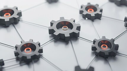 Poster - a conceptual illustration of interconnected gears symbolizing the seamless integration of different 