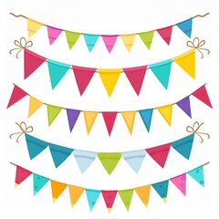 Wall Mural - flags banners banner bunting garlands illustration isolated on white