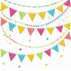 Wall Mural - flags banners banner bunting garlands illustration isolated on white