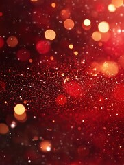 Christmas background red holiday abstract light bokeh and glitter with generative ai