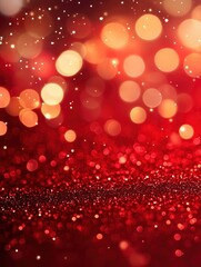 Sticker - Christmas background red holiday abstract light bokeh and glitter with generative ai