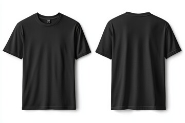 Black Tshirt Mockup Front and Back Isolated created with Generative AI