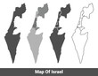 © Jayartiez - Collection of Israel country grey political maps set with border outline vector illustration