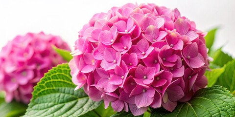 Close up isolated pink hydrangea , pink, hydrangea, flower, close up, isolated, bloom, petals, garden, plant, floral, nature