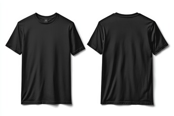 Black Tshirt Mockup Front and Back Isolated created with Generative AI