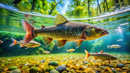 Botia kubotai fish swimming in clear freshwater in Thailand, Botia kubotai, fish, freshwater, Thailand, aquatic, colorful