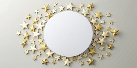 Poster - Round with cut out stars elements , round,cut out, stars, elements, design, creative, graphic, background, abstract, shape