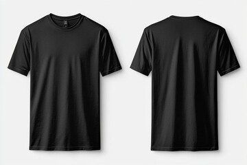 Black Tshirt Mockup Front and Back Isolated created with Generative AI