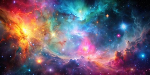 Wall Mural - beautiful cosmic background featuring colorful nebulas and stars, nebula, cosmos, space, universe, g