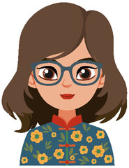 Sticker - Woman in Floral Costume Illustration