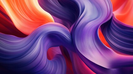 Canvas Print - Abstract Swirling Purple and Orange Shapes