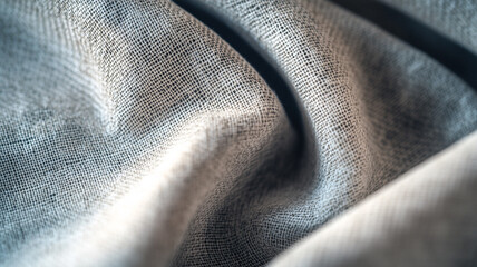 Poster - Textured fabric close-up showcasing intricate weave patterns and soft draping in natural light