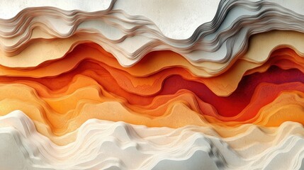 Wall Mural - Abstract Layered Landscape in Warm Tones