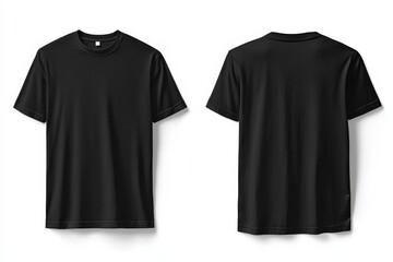 Black Tshirt Mockup Front and Back Isolated created with Generative AI