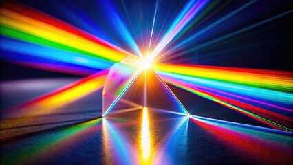 Prismatic light diffraction creating a beautiful display in a photo , quantum tunneling, luminous display