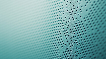 Poster - Detailed close-up of a textured surface with perforations in a calming teal color
