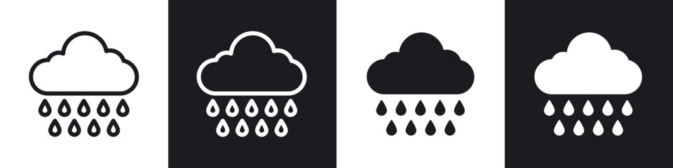 Wall Mural - Rainy line icon vector illustration set.