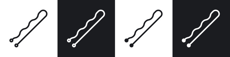 Wall Mural - Bobby pin line icon vector illustration set.