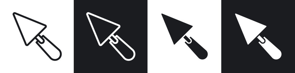 Trowel line icon vector illustration set.