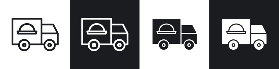 Wall Mural - Food delivery line icon vector illustration set.