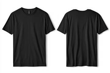 Black Tshirt Mockup Front and Back Isolated created with Generative AI