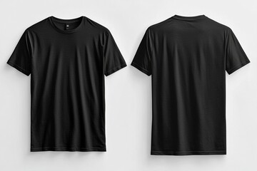 Black Tshirt Mockup Front and Back Isolated created with Generative AI