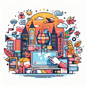 International Translation Day colour illustration white background