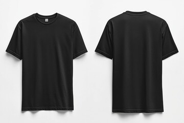 Black Tshirt Mockup Front and Back Isolated created with Generative AI