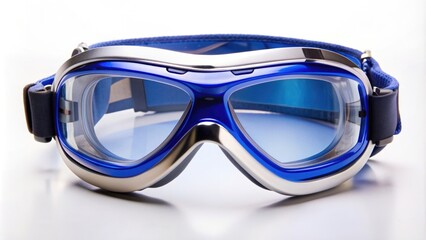 Blue and silver goggles for outdoor activities, goggles, eyewear, protective, blue, silver, accessories, fashion