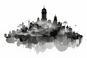 Wall Mural - silhouette of the city