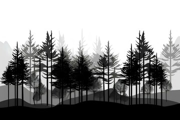 Wall Mural - silhouettes of trees