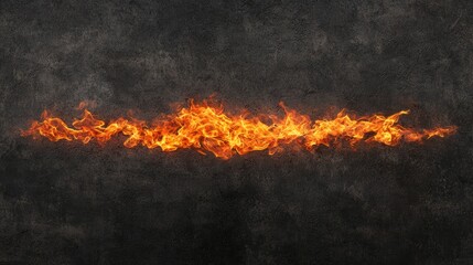 Canvas Print - Intense flames burning on a dark background