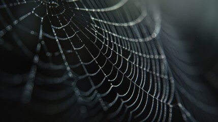 Canvas Print - A Spider Web Captured in Detail