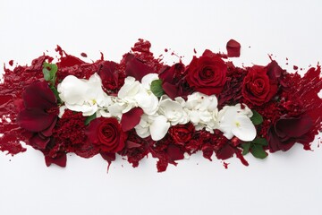 Poster - Vibrant red and white floral arrangement