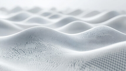 Poster - Abstract illustration of textured waves on a soft white surface with gentle curves and patterns