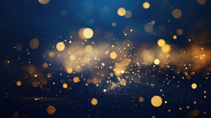 Abstract Blue and Gold Bokeh Background