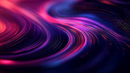 Poster - Abstract illustration of colorful swirling patterns in vibrant shades of purple and pink