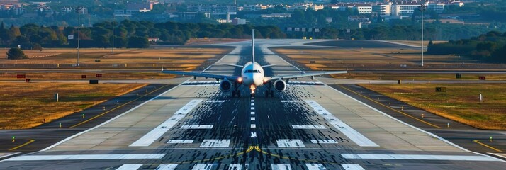 Sticker - Airplane getting ready for takeoff on the runway