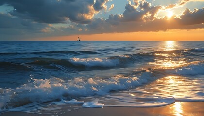 Wall Mural - sunset over the sea