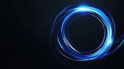 Poster - Abstract Blue Neon Circle Light Effect