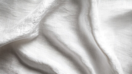 Poster - Gentle folds of white fabric drapery creating soft textures in natural light