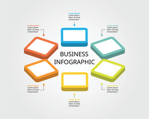 Wall Mural - timeline step for infographic presentation template with 6 element for banner