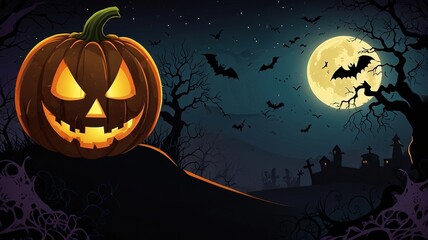 Halloween element and background template illustration