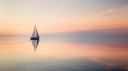 Poster - Sailboat at Sunset