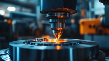Poster - Computer-controlled CNC milling machine in operation, expertly shaping material with fine precision for industrial use